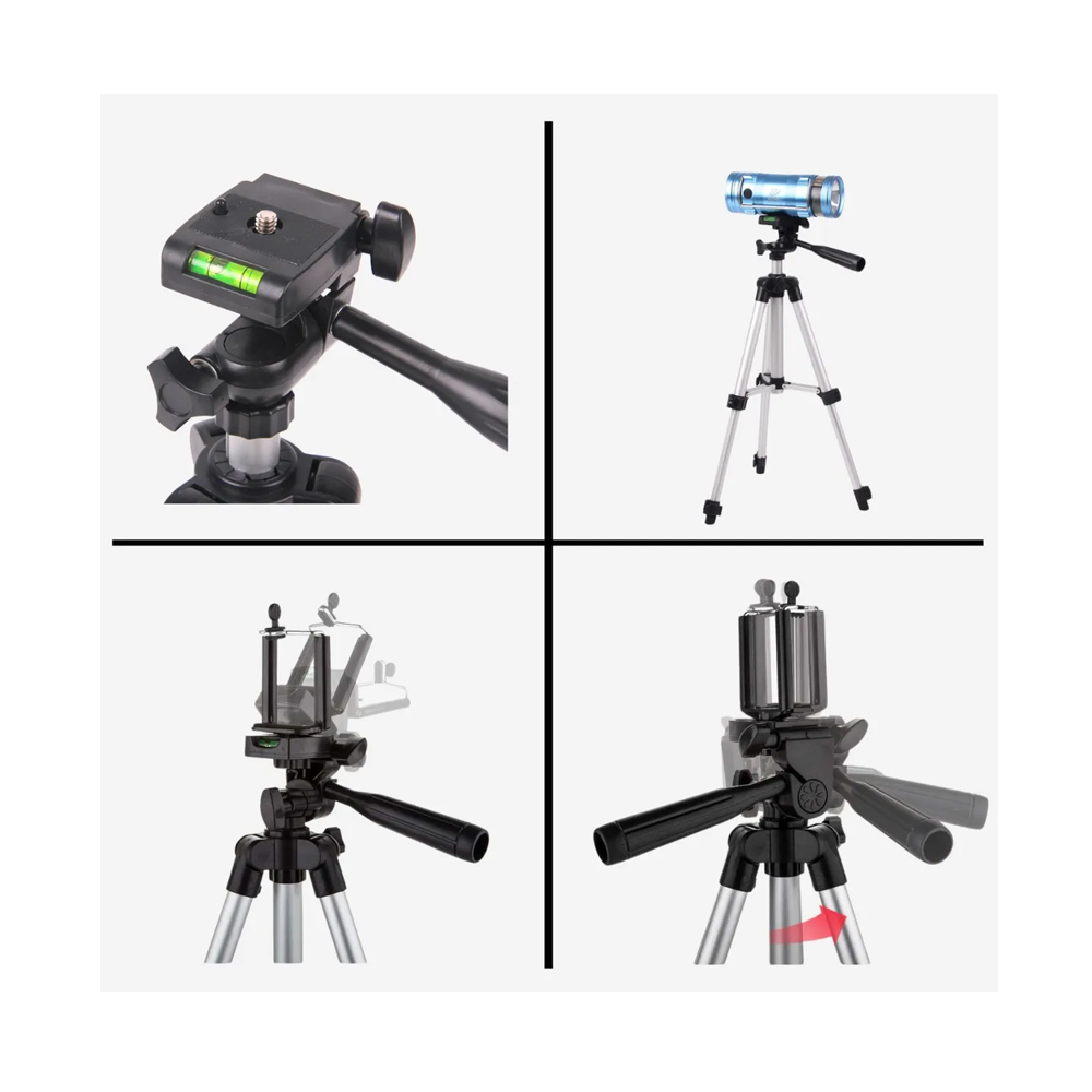 Tripé Universal com Nível (Câmera e Celular)